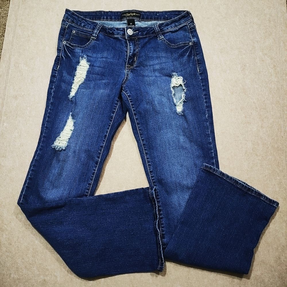 Southpole Bootcut Blue Stonewashed Distressed Jeans #3